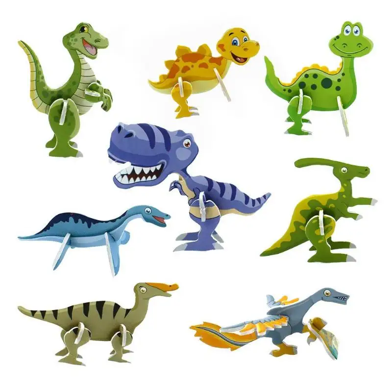 18 шт/лот бумага с динозаврами модель головоломка Собранный Логист обучающие игры игрушки для детская головоломка детские игрушки - Цвет: B