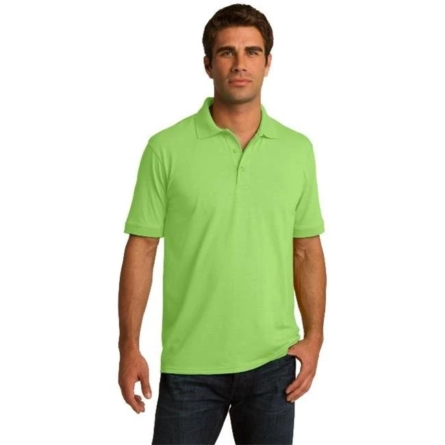 Port & Company KP55 Mens Core Blend Jersey Knit Polo T-Shirt Lime - 4XL