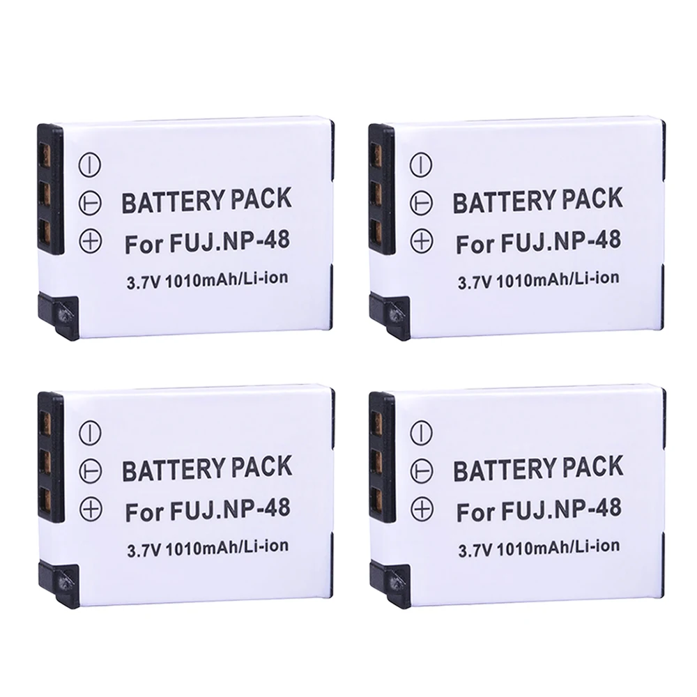 4Pcs 3.7V 1010Mah Np-48 Np48 Np 48 Batteria Agli Ioni Di Litio Per Fotocamere Digitali Fujifilm Np-48, Fnp48, Bc-48 Fujifilm Xq1, Xq2