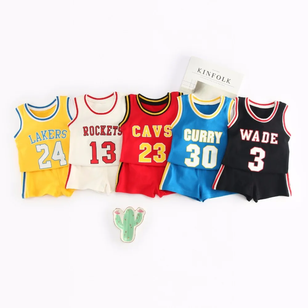 

2018 Children's clothing Summer Girls Clothing Set Vest + Short Active Football Jersey Number Kids Clothes Boys Sport Basketball