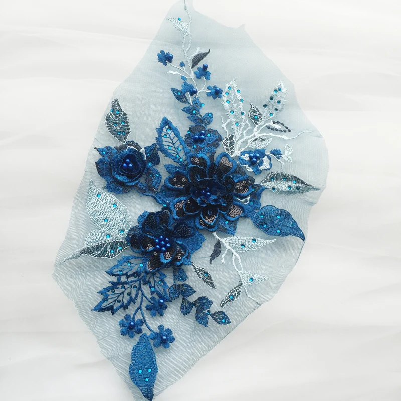 

Free shipping Exquisite 3D Beading Applique Seven Colors Can Be Selected DIY Clothing Accessories RS2246