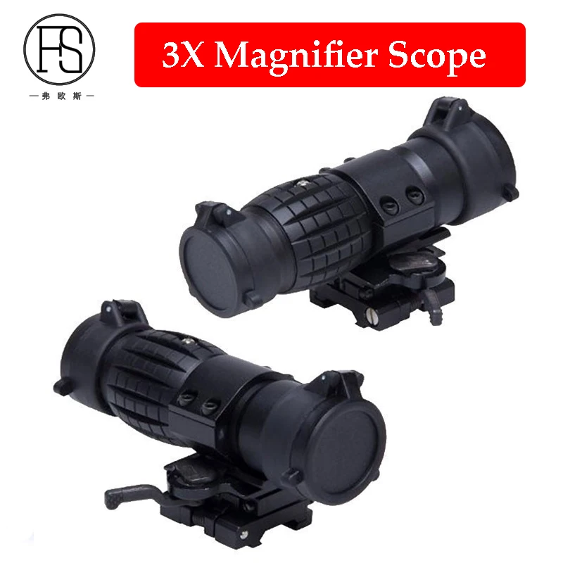 

Tactical Airsoft Air Gun Hunting Military Shooting Rifle 3X Magnifier Scope With Flip Up Mount Optics Sight For 20mm Rail Rifle