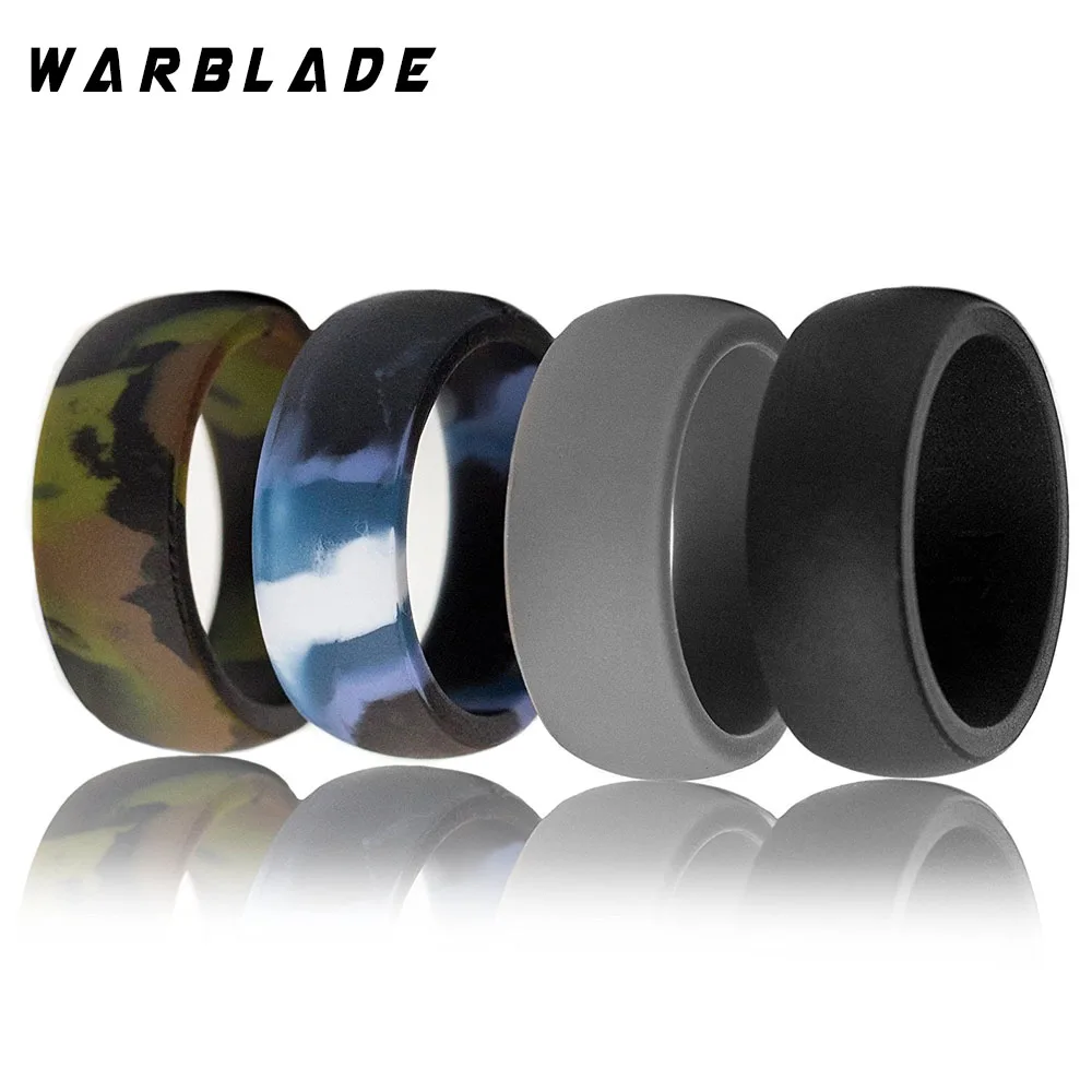 

3pc/set 6-12 Size Food Grade FDA Silicone Ring Hypoallergenic Crossfit Flexible Camouflage Rubber Finger Rings For Men Women 8mm