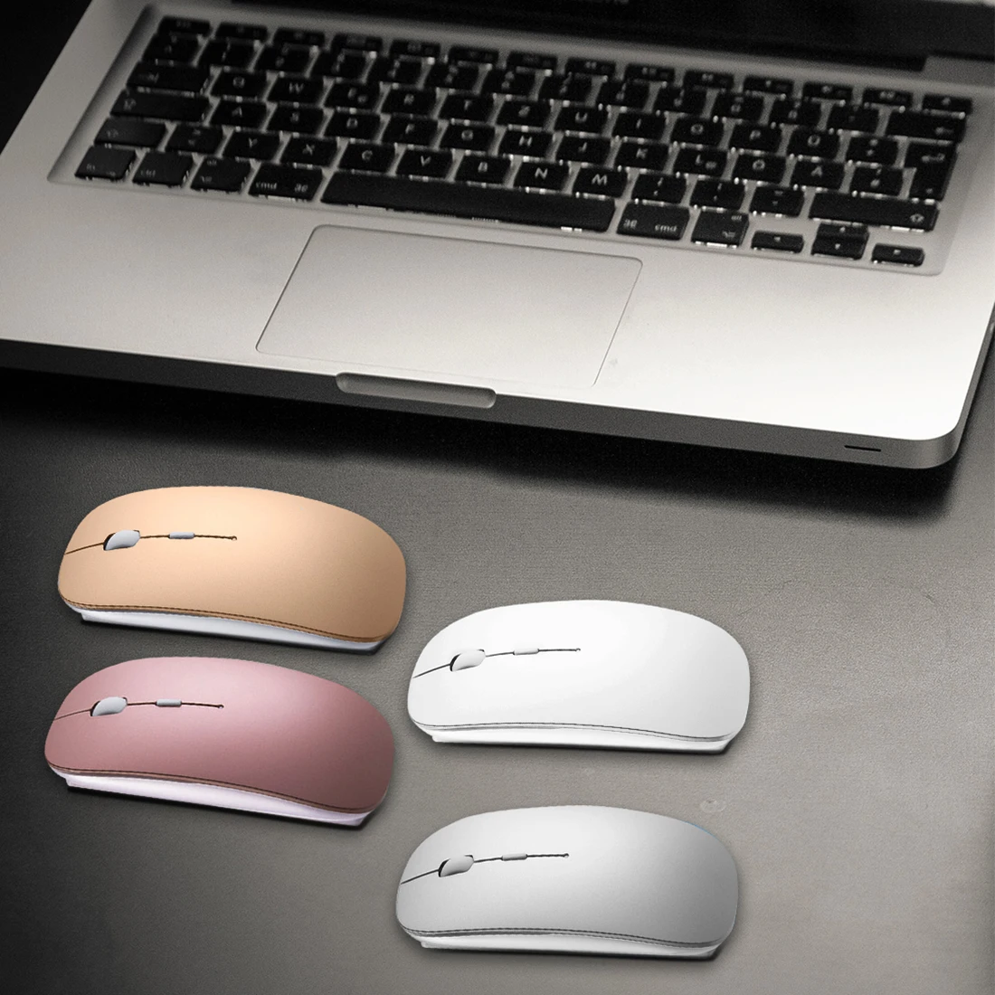 

centechia 2018 New Arrival 2.4Ghz + Bluetooth 4.0 Dual Mode Wireless Mouse 1600 DPI Ultra-thin Ergonomic Portable Optical Mice