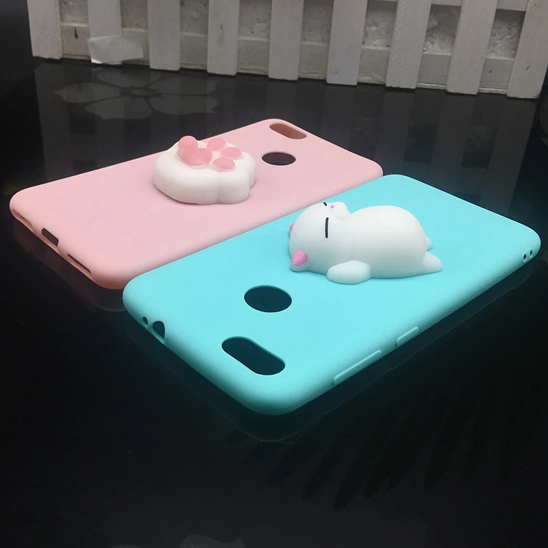 3d Squishy Cat Silicon TPU Soft Cases For Huawei P20 lite P20 pro P9 lite mini 2017 Candy Color Back Cover Honor 8 lite P10 plus (3)