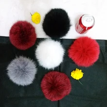 Настоящий натуральный Лисий енот колпачок для помпонов, Лисий большой шар для шапки skullie, Лисий большой помпон, Лисий мех, пушистый помпон с кнопкой 13-15 см