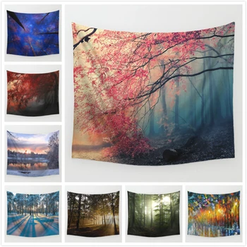 

Tropical Style Artistic Decor Forest Printing Round Floral Tablecloth Beach Towel Yoga Mat Wall Blanket Hanging Tapestry