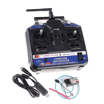 

FS-GT6B 2.4GHz 6CH RC Transmitter Controller + FS-R6B Receiver for RC Helicopter Airplane Glider Drone Parts Accessories