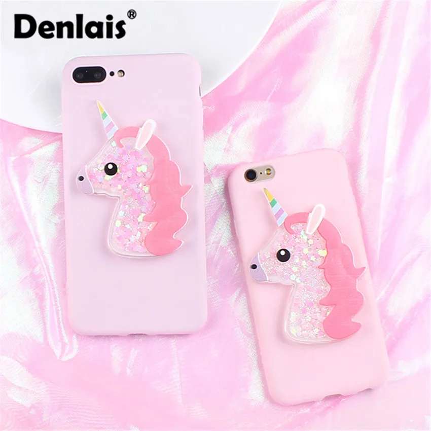 

Cute Candy Color Bling Liquid Dynamic Unicorn Cartoon Soft Case For Samsung Galaxy S4 S5 S6 S7 Edge S8 S9 Plus Note 3/4/5/8/9