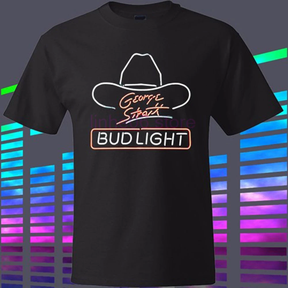 George Strait Bud Light Country Music Singer Men's Black T-shirt Size S To 3XL Tee Shirts Men O-Neck Tees T Shirt Top Tee George Strait Bud Light Country Music Singer Men's Black T-shirt Size S To 3XL Tee Shirts Men O-Neck Tees T Shirt Top Tee