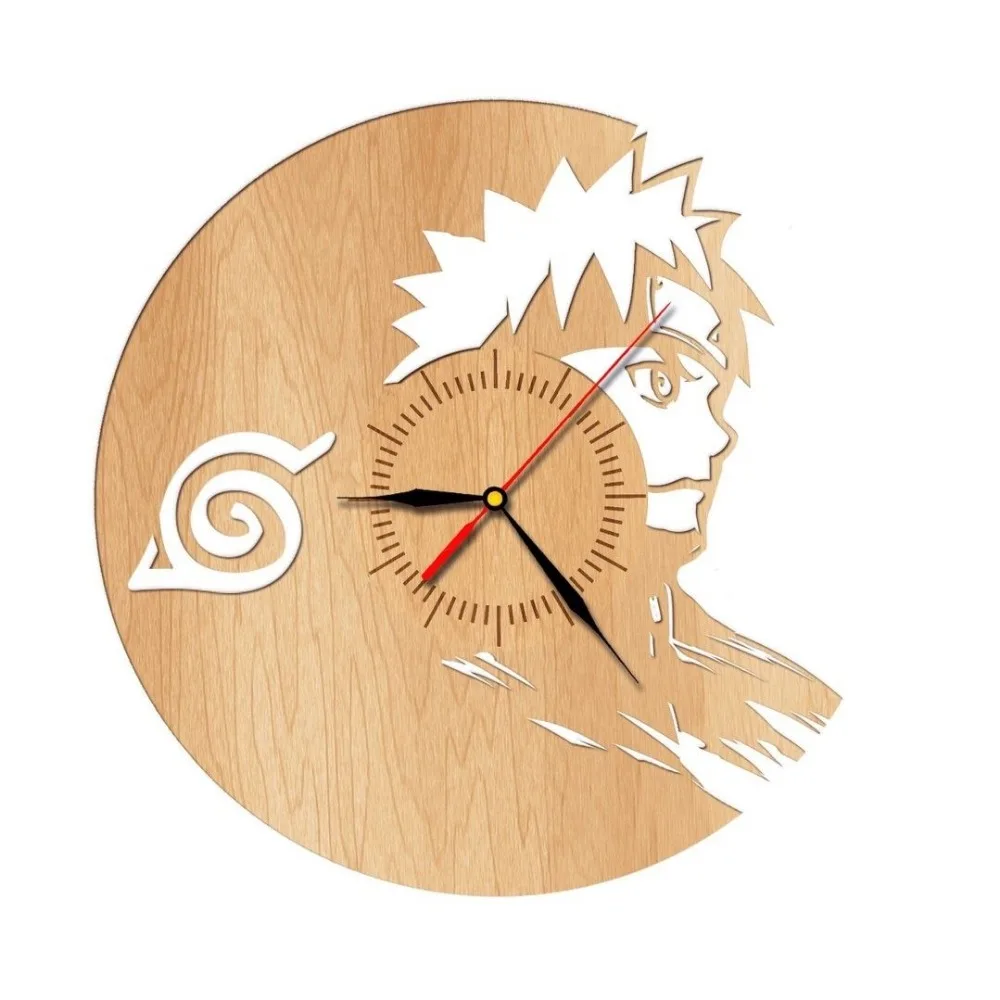 Naruto Design Wooden Wall Clock Home Art Playroom Move Game Comicsin Naruto Design Wooden Wall Clock Home Art Playroom Move Game Comicsin