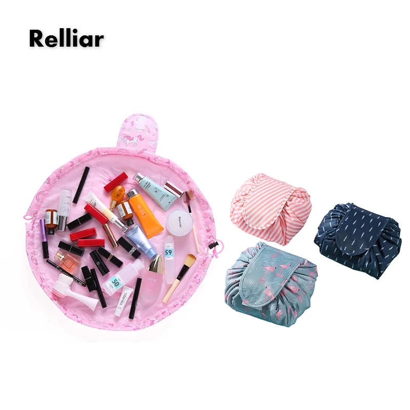 

Relliar 1pc Oxford Cloth Women Drawstring Cosmteic Bag Large Capacity Makeup Case Storage Pouch Toiletry Beauty Kit Wash Bag