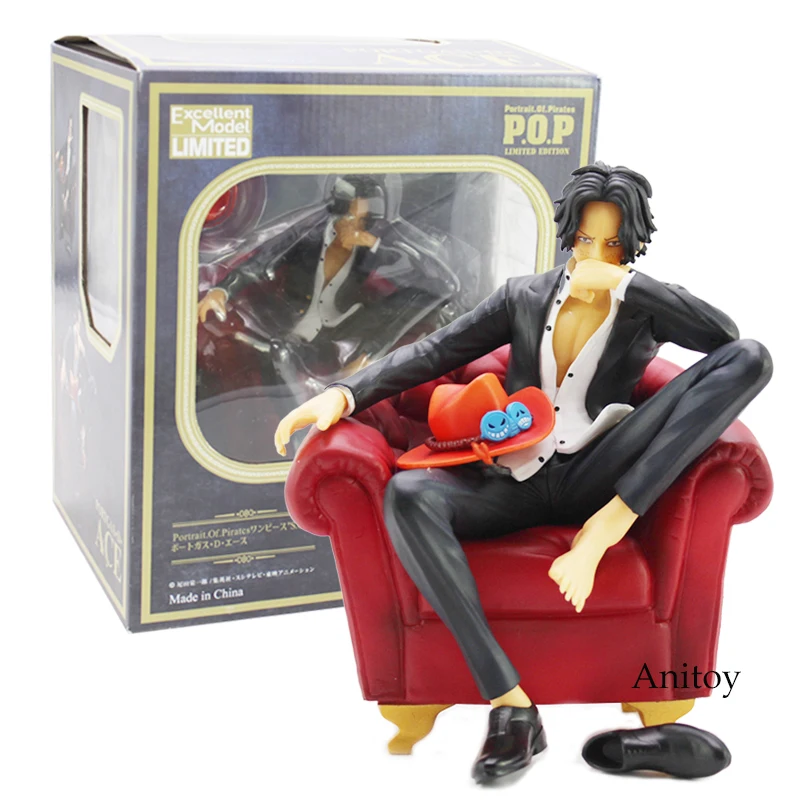 

Anime One Piece P.O.P Portgas D Ace Sitting Sofa Ver. PVC Action Figure Collection Model Toy 17cm