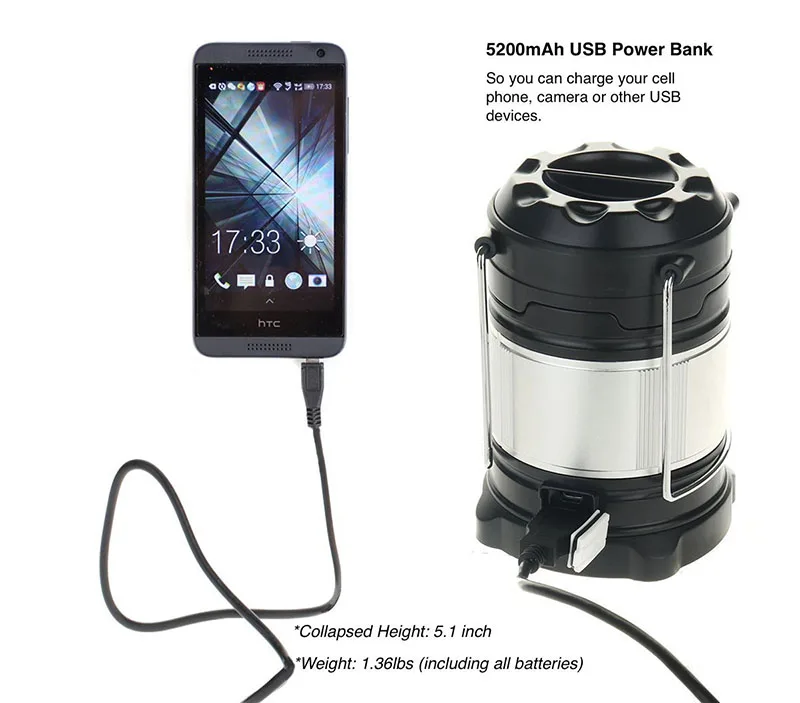PANYUE портативный светодиодный фонарь для кемпинга Перезаряжаемый USB внешний