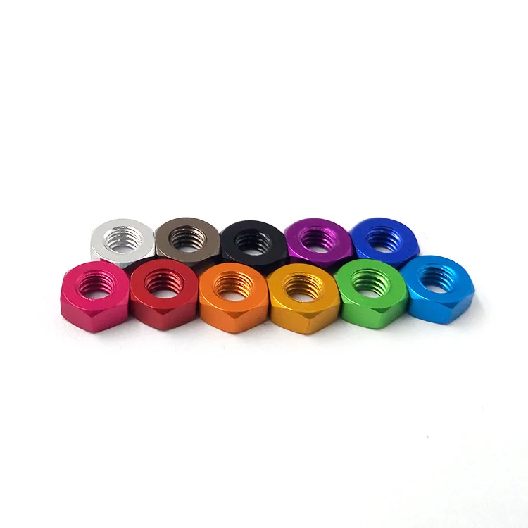 20pcs M4 Aluminum alloy color nuts hex nuts screw capin Nuts from Home Improvement on