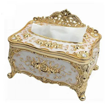 

Luxury Creative Tissue Box Home Decor Crown Acrylic European Napkin Holder Case Desktop Paper Storage Napkin Holder Box 6ZJ041