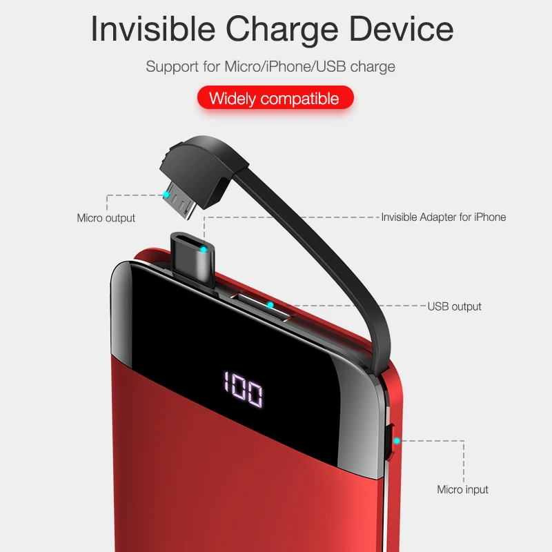 CAFELE мини внешний аккумулятор с двойным USB выходом портативный для iphone Andriod Micro