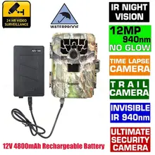 12MP 940NM No Glow Trail Scouting Camera Blueskysea SG-880V 1080P Hunting Camera with 36PCS Infrared IR LED+12V 4800mAh Battery