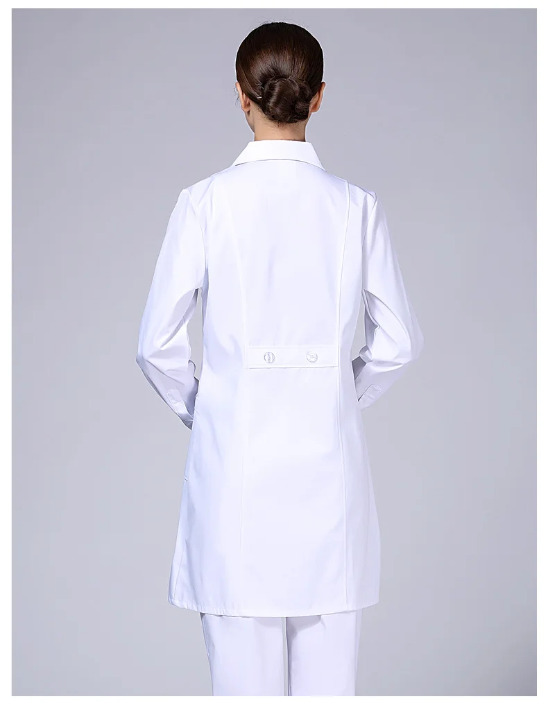 Для женщин или Для мужчин белый Спецодежда медицинская пальто Костюмы Спецодежда медицинская услуги равномерное медсестра Костюмы с длинными рукавами полиэстер защитить халатах ткань