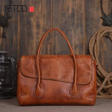 AETOO Япония и Южная Корея личность первый слой посаженной дубления кожаные сумки очистка вручную сумка на плечо компьютер