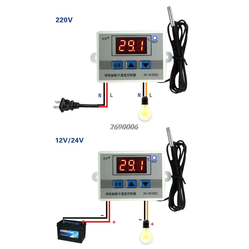 220 в 12 В 24 в цифровой светодиодный терморегулятор Термостат переключатель зонд Sens APR11_25