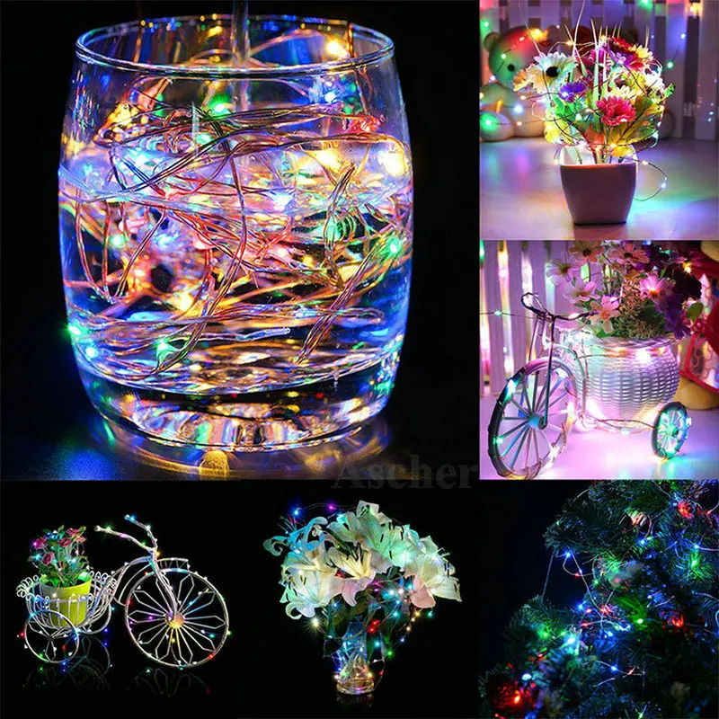 

2M 5M 10M LED Strip Fairy Light String USB Powered Operated Metal Wire Outdoor indoor Holiday Christmas Wedding Party Decoration