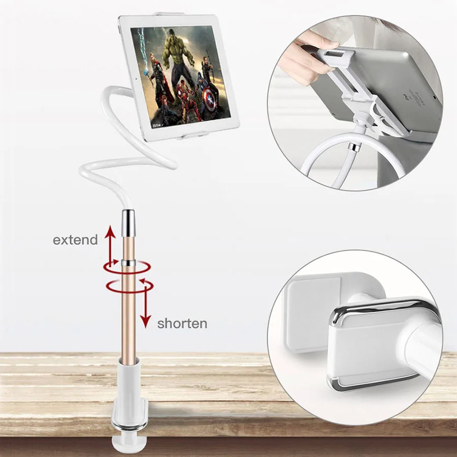 Universal Tablet Mobile Phone Holder Flexible Long Arm Lazy Holder Desktop Bed Stand Bracket for 4-10.5 inch Tablet PC Phones (6)