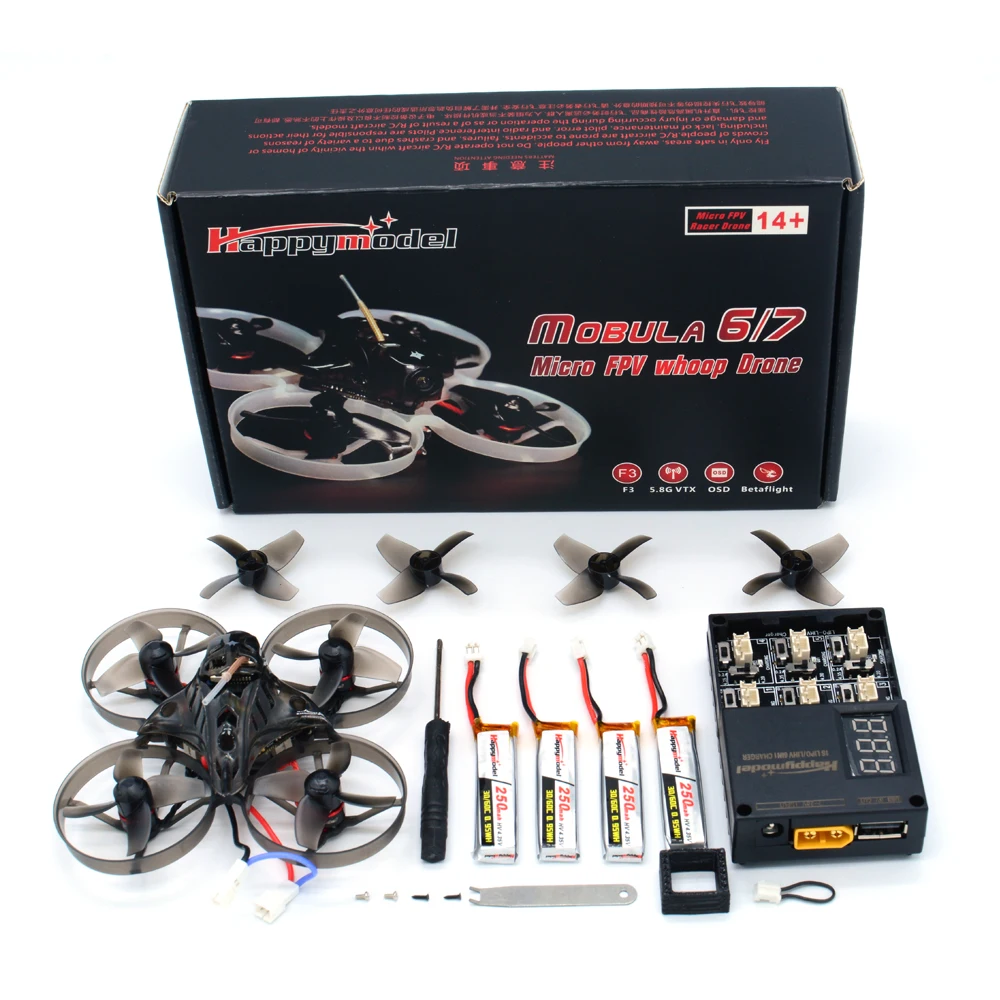 Happymodel Mobula7 V2 75 мм Crazybee F3 Pro OSD 2 S Whoop FPV гоночный Дрон с обновлением BB2 ESC 700TVL BNF