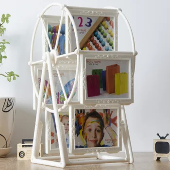 

5 inch Creative rotating Ferris wheel photo frame windmill frame with sculpture 12pcs photo home decor wedding party supplies