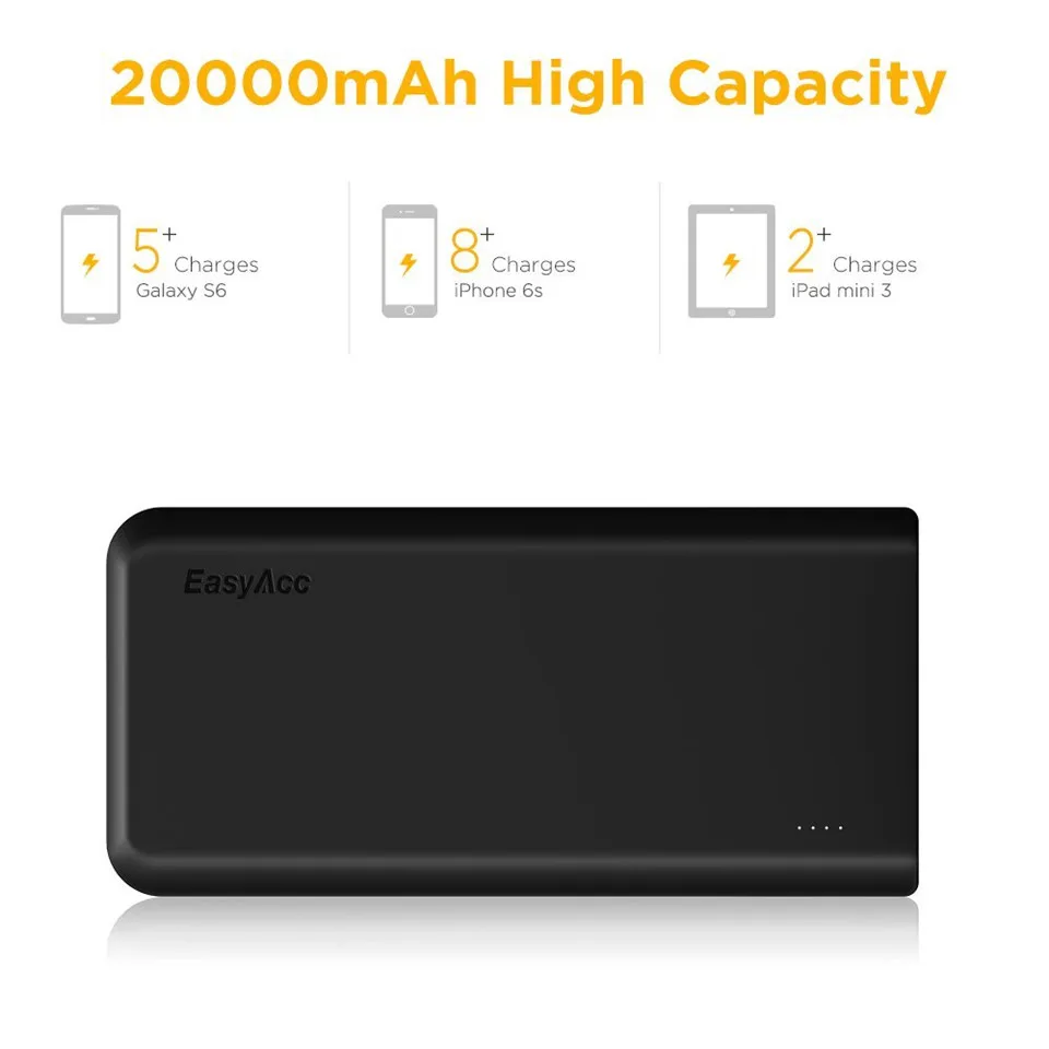 20000 mAh powerbank с 4 портами usb 18650 Внешняя батарея и фонарик powerbank Универсальное зарядное устройство для большинства телефонов планшетов