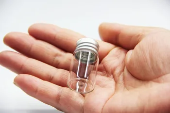 

300pcs 22*40mm 7ml Clear Aluminum Screw Cap Glass Bottles Perfume Sample Perfume Candy Jars Wishing Stars Vials Wedding Decor