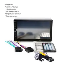 Bluetooth 7 Inch Touch Screen Car Radio Audio Stereo MP3 MP5 Player USB Support for SD/MMC Remote Control Car Rearview Camrera