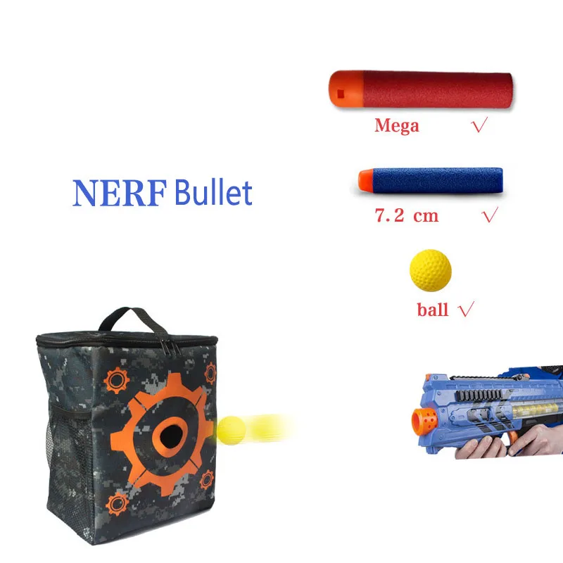 Toy Gun For Nerf Bullet & Storage Bag Cartridge pockets Sniper