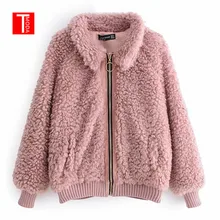 Зимнее женское плотное пальто из искусственного меха с карманами, теплая верхняя одежда больших размеров с длинным рукавом, Женские повседневные свободные топы Chaqueta