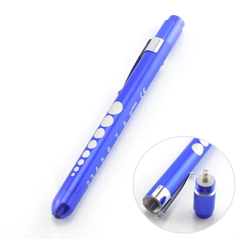 

New Portable LED Flashlight Medical Penlight Torch Lamp with Scale Surgical First Aid Nurse Doctor Emergency White Yellow Light