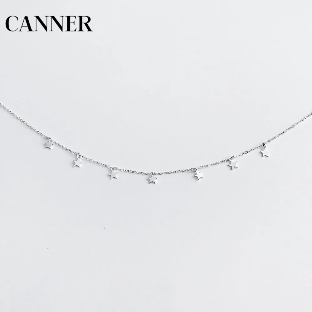 Canner Boho женский чокер золотая, Серебряная цепочка Подвески со звездами Короткие ожерелья для женщин модные вечерние ювелирные изделия