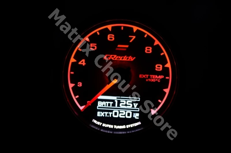 Gre* y Gauge EXT Temp Gauge 7 светового цвета ЖК-дисплей с напряжением прибор для измерения температуры выхлопных газов метр 62 мм 2,5 дюйма с датчиком гонок geddi Gauge