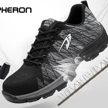 Лидер продаж; Прямая поставка; мужские и женские защитные ботинки; уличная дышащая мужская обувь со стальным носком; устойчивые к проколу рабочие кроссовки