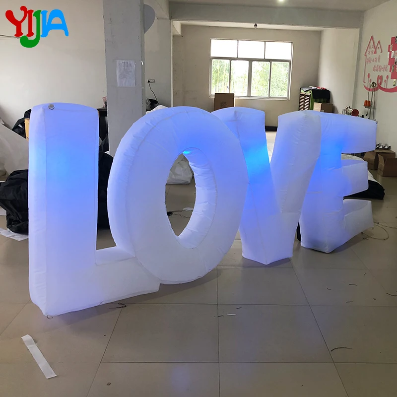

Nice 3*1.2m Romantic Giant Inflatable LOVE Letter With LED Lights for Wedding Party Event Stage Valentine's Day Decoration