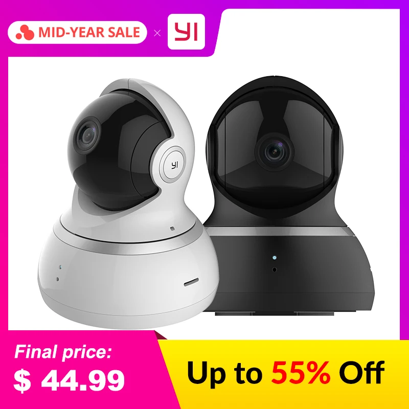 YI Dome Camera 1080P Pan/Tilt/Zoom Wireless IP Security ...