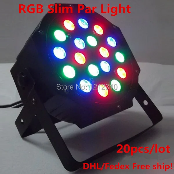 

18*3W DMX 512 Stage Lights Business Lights Led Flat Par High Power Light with Professional for Party KTV Disco DJ EU/US plug