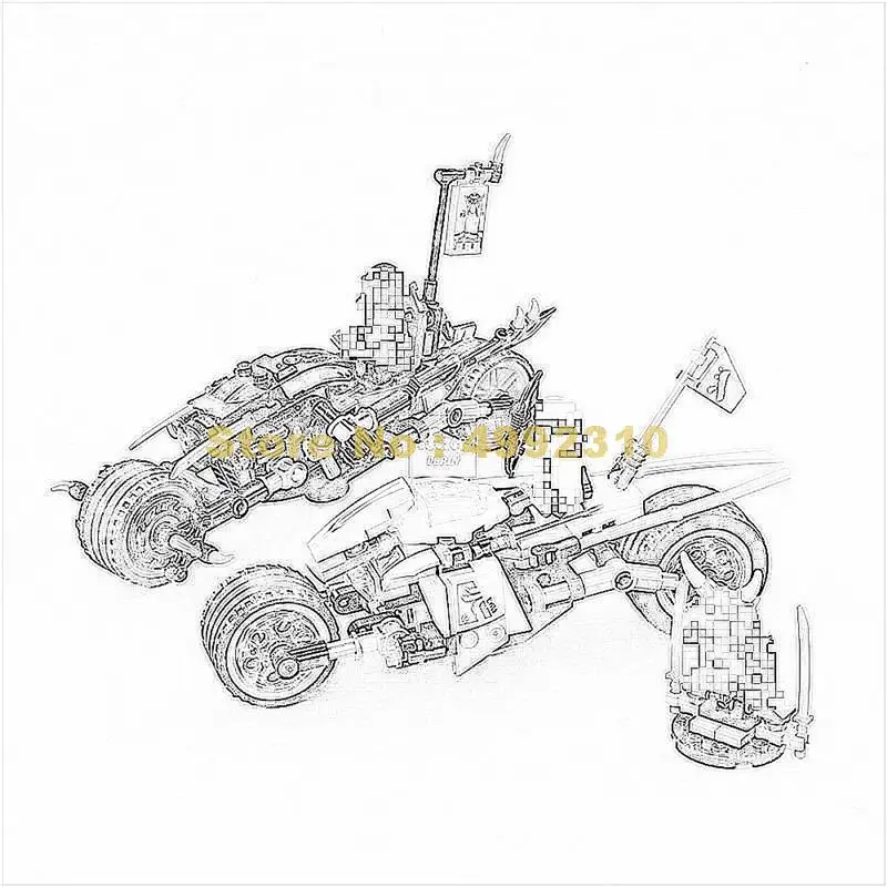 

345pcs ninja race snake motorcycle 2 figures building block 70639 Bricks Toy
