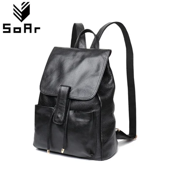 

SoAr Genuine Leather Women Backpack Luxury Brands Female Shoulder Bags New Fashion Women Cute Girl Mujer Tote Hot Sale Backpacks
