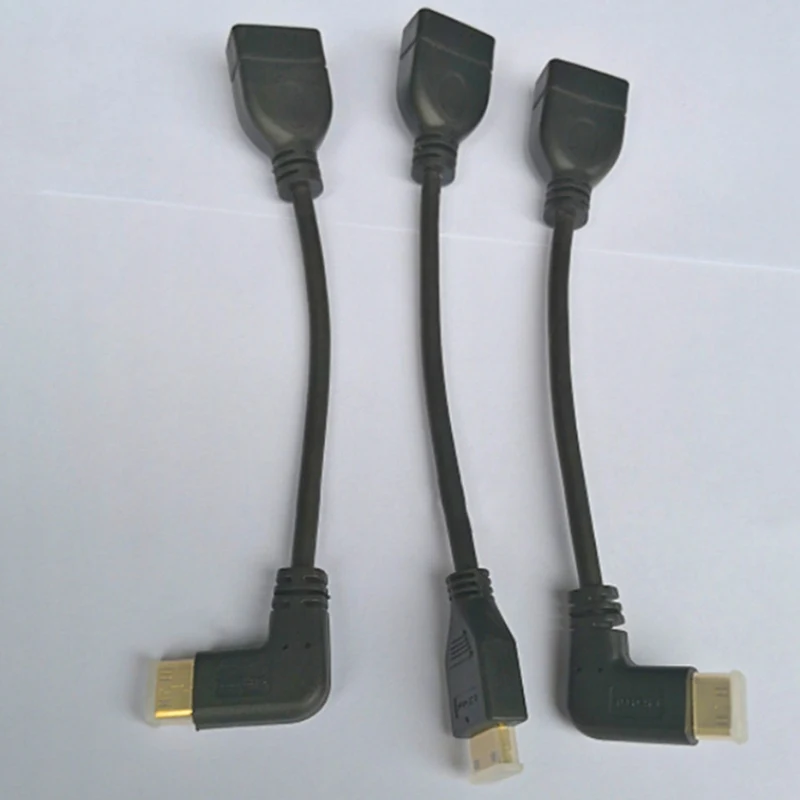 Вверх вниз вправо влево угловой мини HDMI к HDMI мужчин и женщин кабель 10 см для ноутбука ПК HDTV Тип C Hdmi мини HDMI угол адаптера