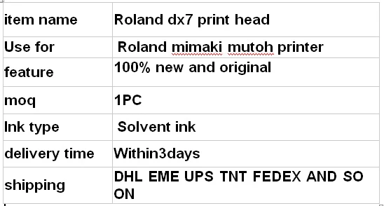 Roland DX7 печатающая головка RE-640 VS-640 RA-640 BN-20 Экологичная Сольвентная печатающая головка DX7 для струйного принтера