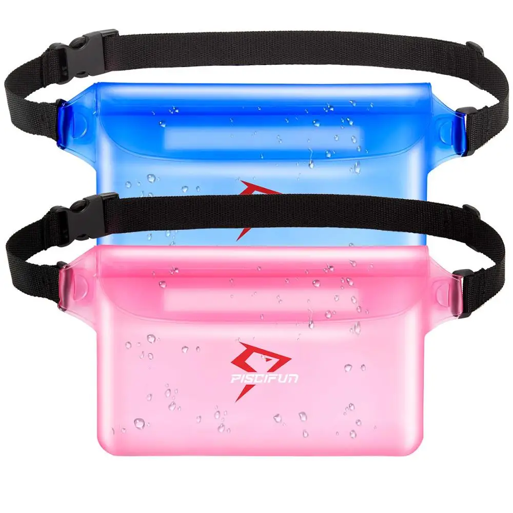 Piscifun 2 шт. Водонепроницаемая поясная сумка чехол для телефона для водных видов спорта рыбалка плавание Каякинг рафтинг катание на лодках Дайвинг Пешие прогулки - Цвет: Pink Blue