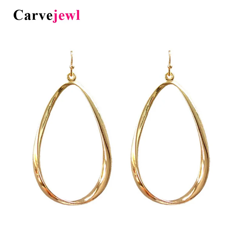 

Carvejewl drop dangle earrings simple metal big tear drop earrings for women jewelry girl gift plastic hook anti allergy earring