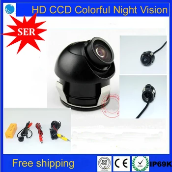 

New CCD HD night vision car rear view camera Backup Parking Reversing for 360 degree Rotation Universal Camera Fit Free Shipping