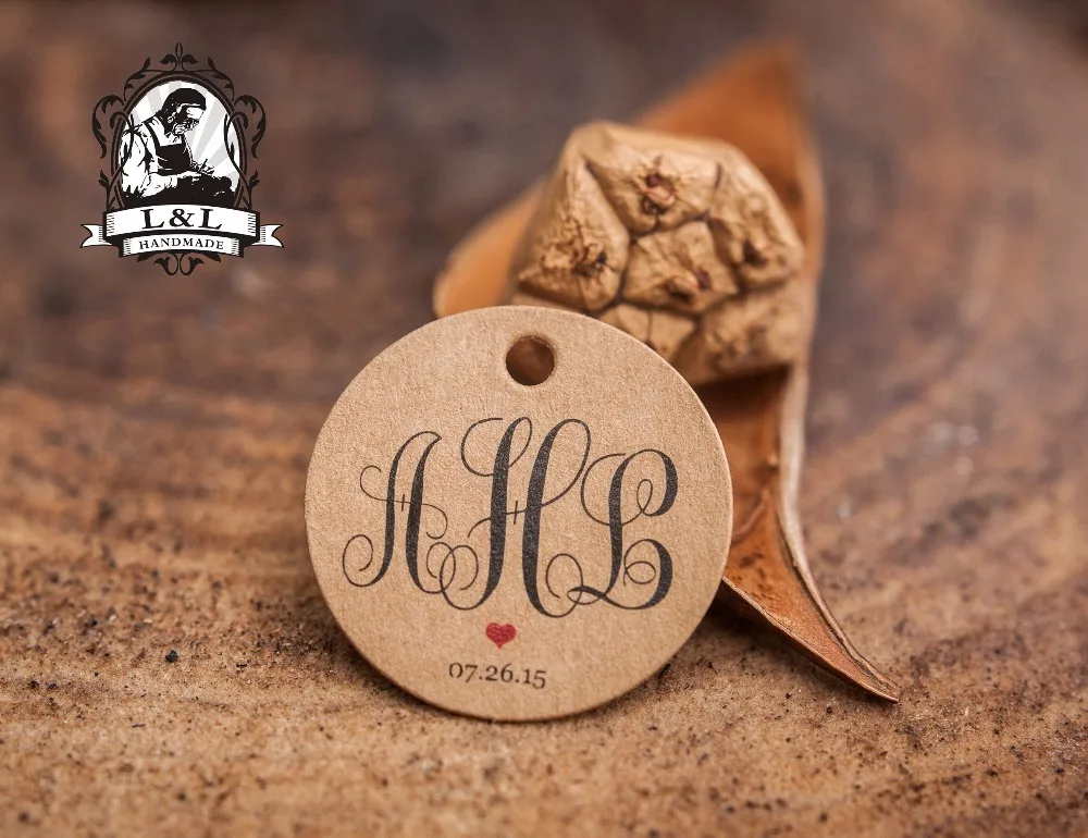 

200 pcs 3.5cm round kraft/white paper Book label product label Label customization candy favor tags jam favor tags