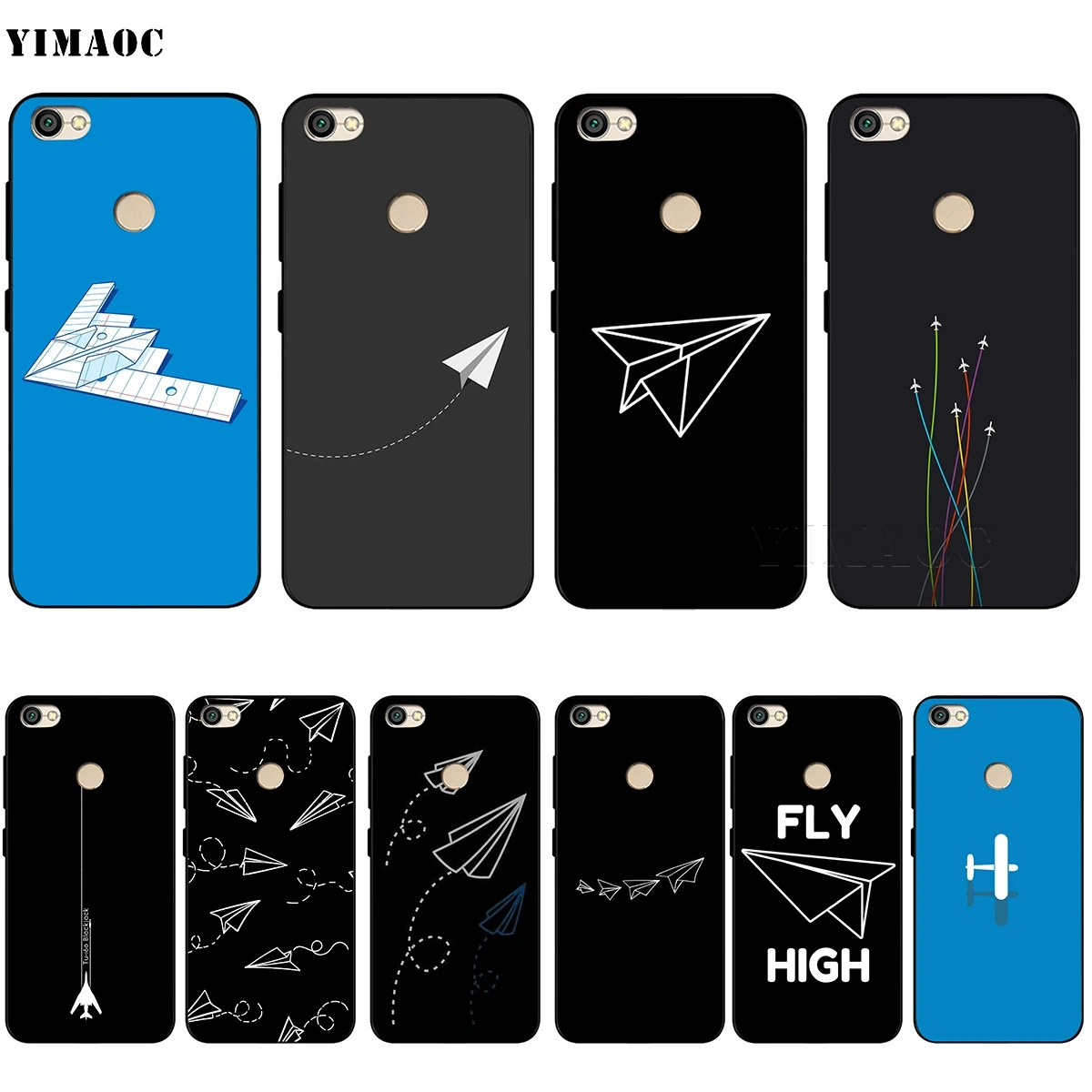 

YIMAOC Minimal Flying Paper Plane Case for Xiaomi Redmi mi Note MAX 3 6a 7 6 8 9 go se mi6 mi8 a1 a2 Lite for pocophone f1